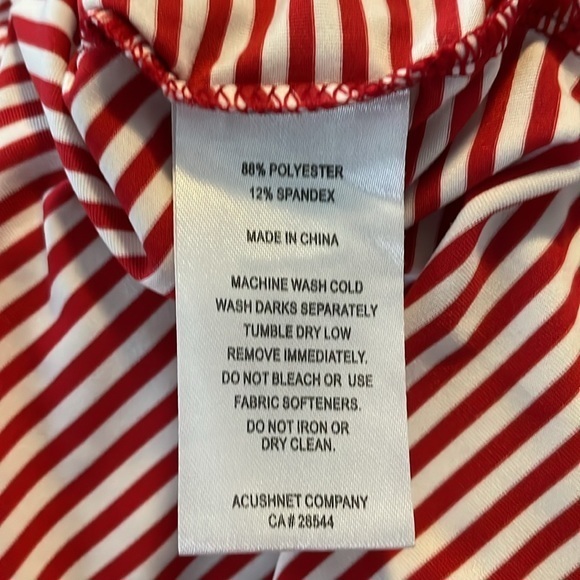 FootJoy‎ FJ Pro-dry Lisle Short Sleeve Red and White Striped Golf Polo Large - Picture 7 of 8